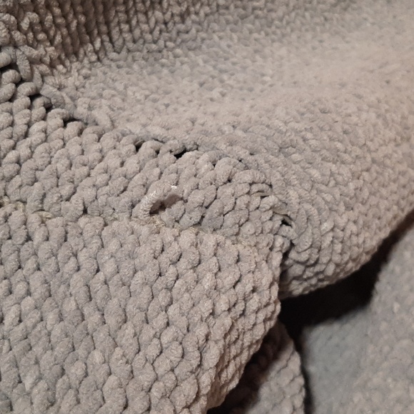 🦕POL Blue/Teal Balloon-Sleeve Chenille Hooded Sweater (Large)🦕 - Picture 5 of 13